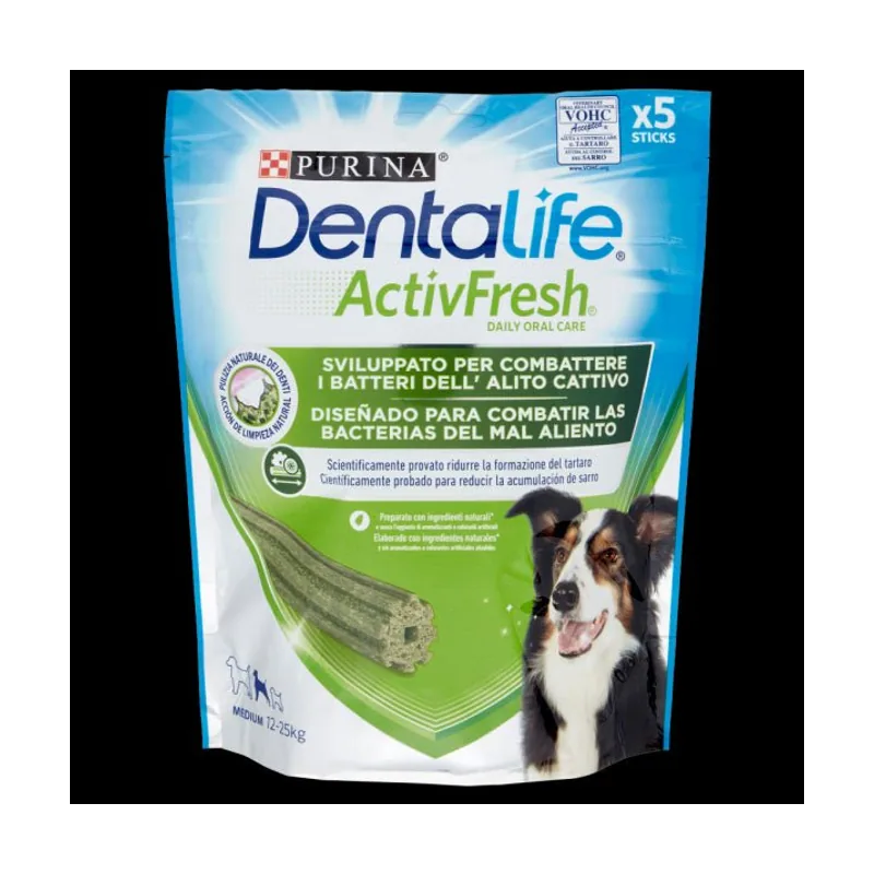 Purina Dentalife Activfresh Medium Snack Dental para Perros 115g 5 palitos