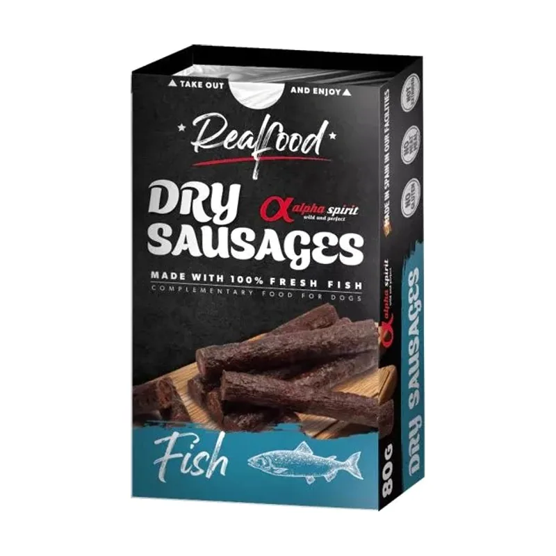 Alpha Spirit Salchicha Curada para Perros Pescado 80 g