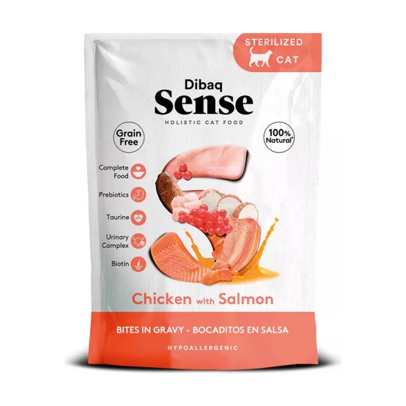 Dibaq Sense Cat Bocaditos de Pollo con Salmón 100 g
