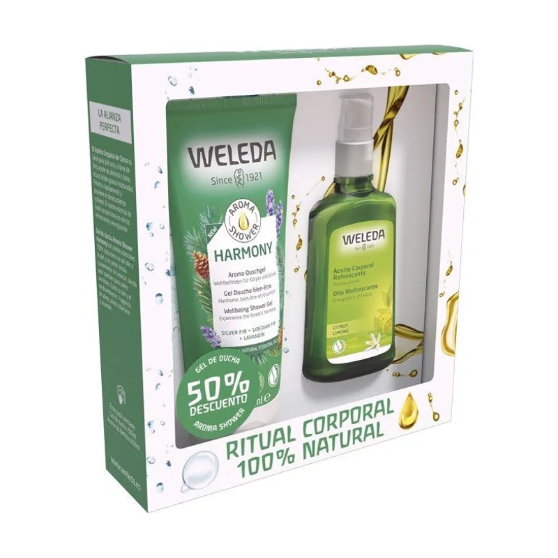 Weleda Pack Aceite Corporal Refrescante Citrus 100ml + Aroma Shower Harmony 200ml