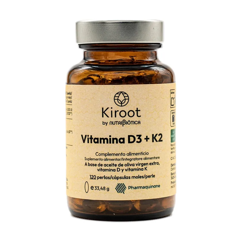 Kiroot Vitamina D3 + K2 120 perlas