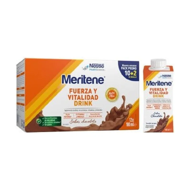 Nestle Meritene Fuerza Y Vitalidad Drink Sabor Chocolate 12x180 Ml