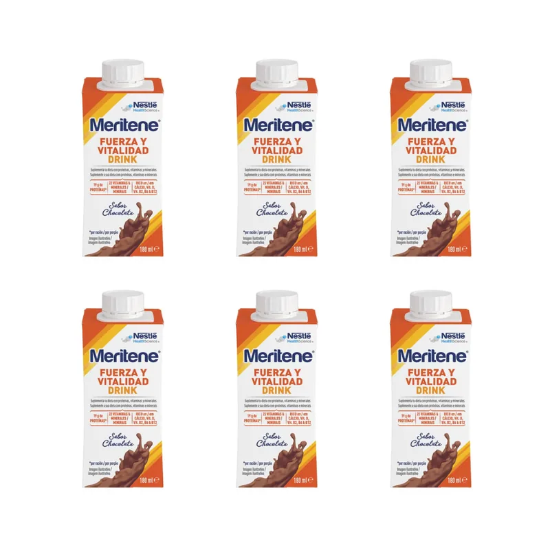Nestle Meritene Fuerza Y Vitalidad Drink Sabor Chocolate 6x180 Ml