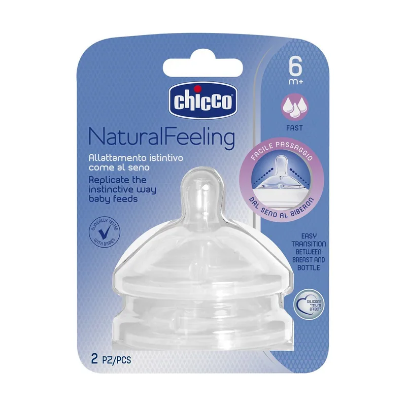 Chicco 2xTetina Natural Feeling Flujo 6m+