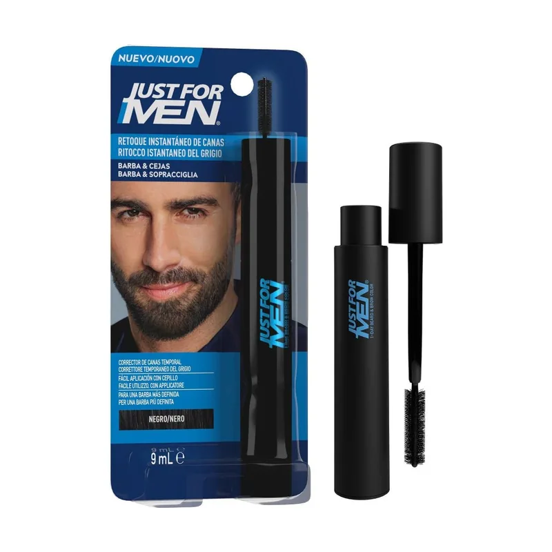 Just for Men Corrector de Canas Barba y Cejas Negro 9 g
