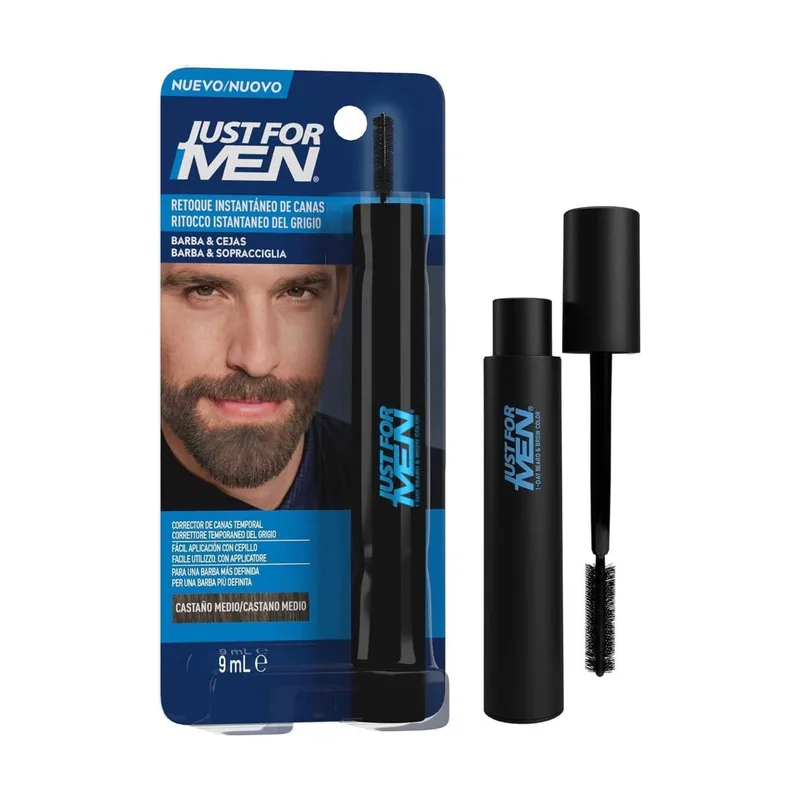 Just for Men Corrector de Canas Barba y Cejas Castaño Medio 9 g
