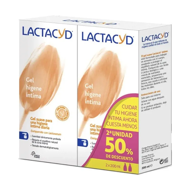 Lactacyd Gel íntimo Higiene Diaria Duplo 2x 200 ml