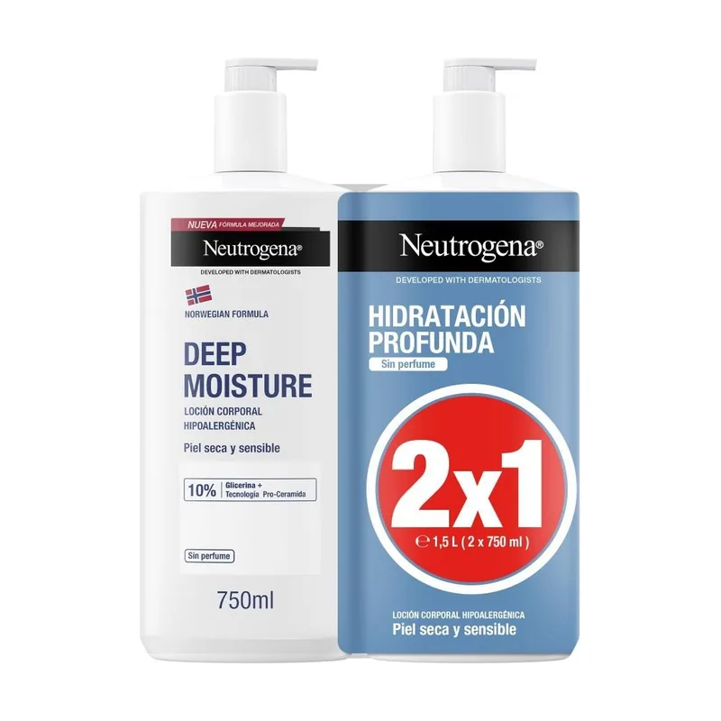 Neutrogena Loción Corporal Hidratación Profunda Piel Seca y Sensible 2x750ml
