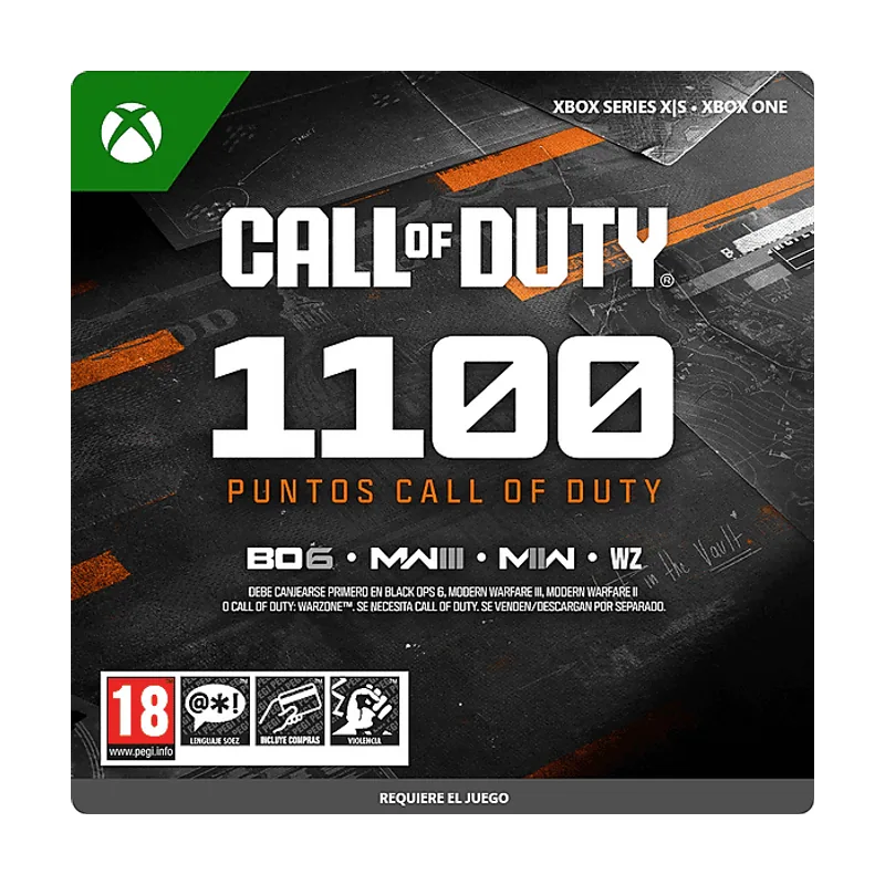 Microsoft Xbox Series X S Call of Duty® 1.100 Puntos *Juego no incluido Código descarga