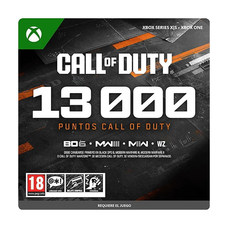 Microsoft Xbox Series X S Call of Duty® 13.000 Puntos *Juego no incluido Código descarga