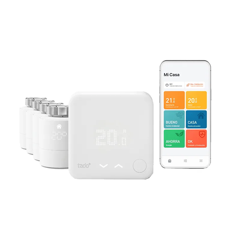 tado Termostato Pack kit termostato cable + 4 Cabezales Termostáticos Inteligentes