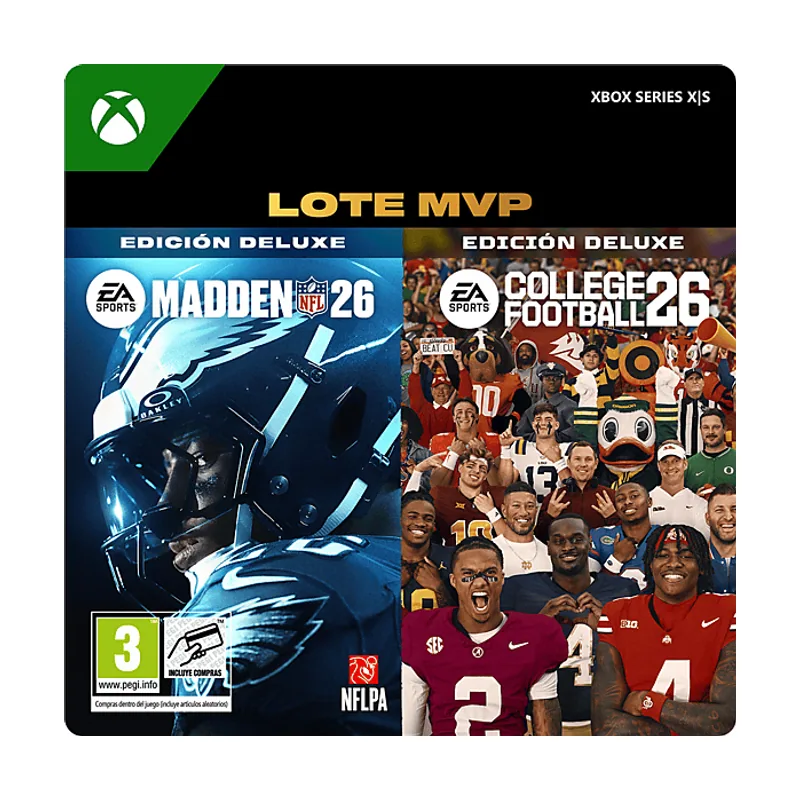 Microsoft Xbox Series X S COLLEGE FOOTBALL 26 MVP BUNDLE College Football 26 Ed. Deluxe + Madden NFL Deluxe Código descarga