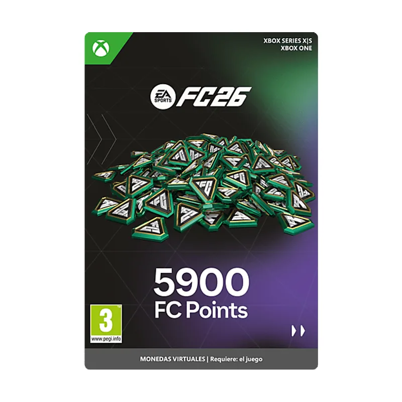 Microsoft Xbox Series X S & One EA SPORTS FC™ 26 5900 FC POINTS Código descarga *Juego base se vende por separado