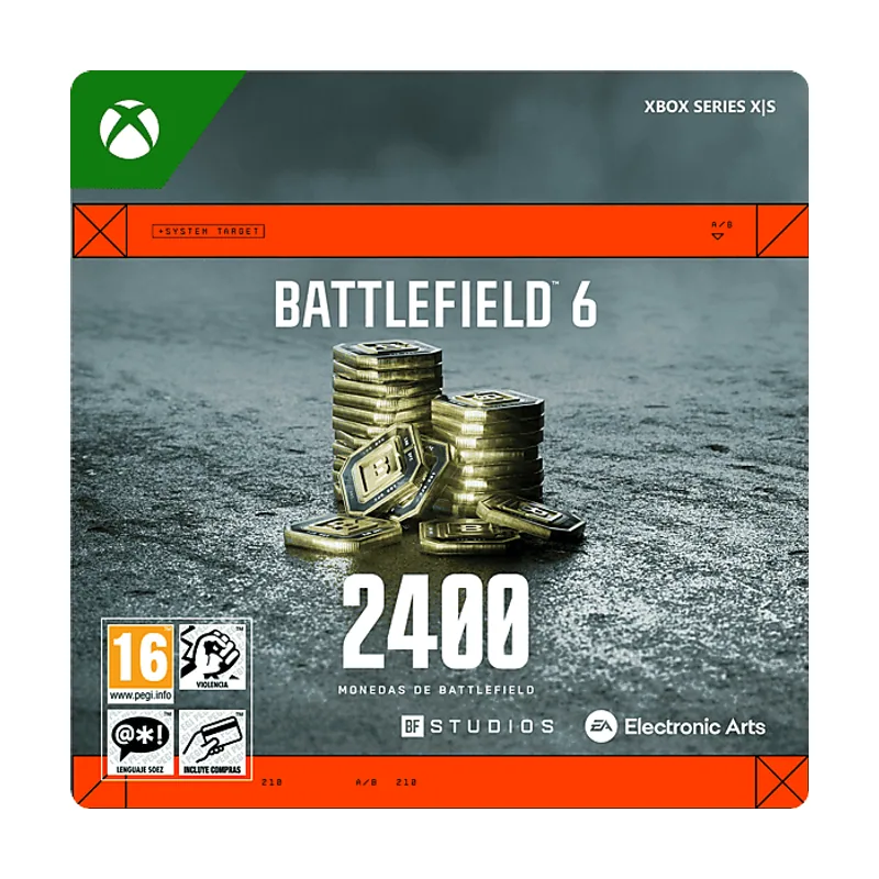 Microsoft Xbox Series X S 2400 Monedas de Battlefield para Battlefield™ 6 Código descarga *Juego base se vende por separado