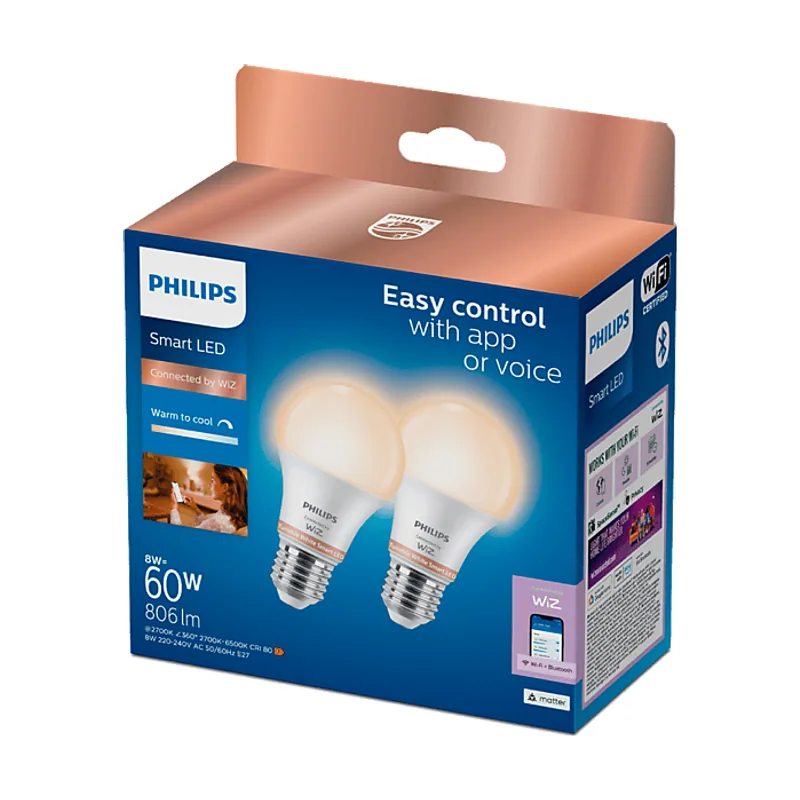 Philips Bombilla inteligente-Philips SmartLighting Led E27 2un