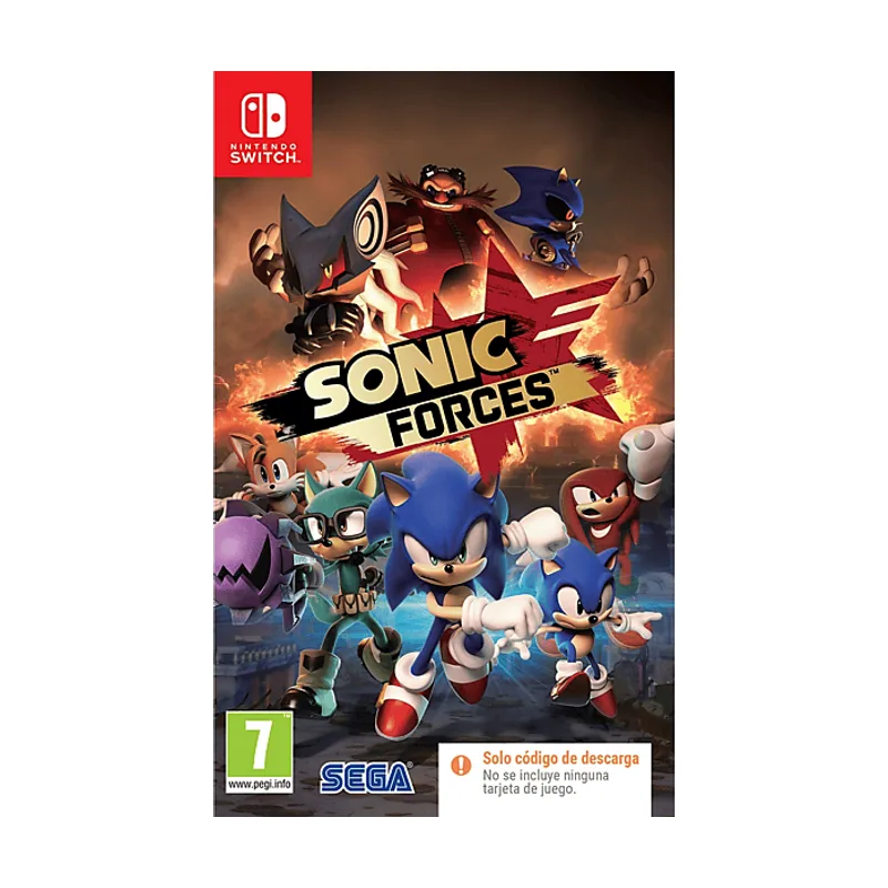 Sega Nintendo Switch Sonic Forces Código en la caja