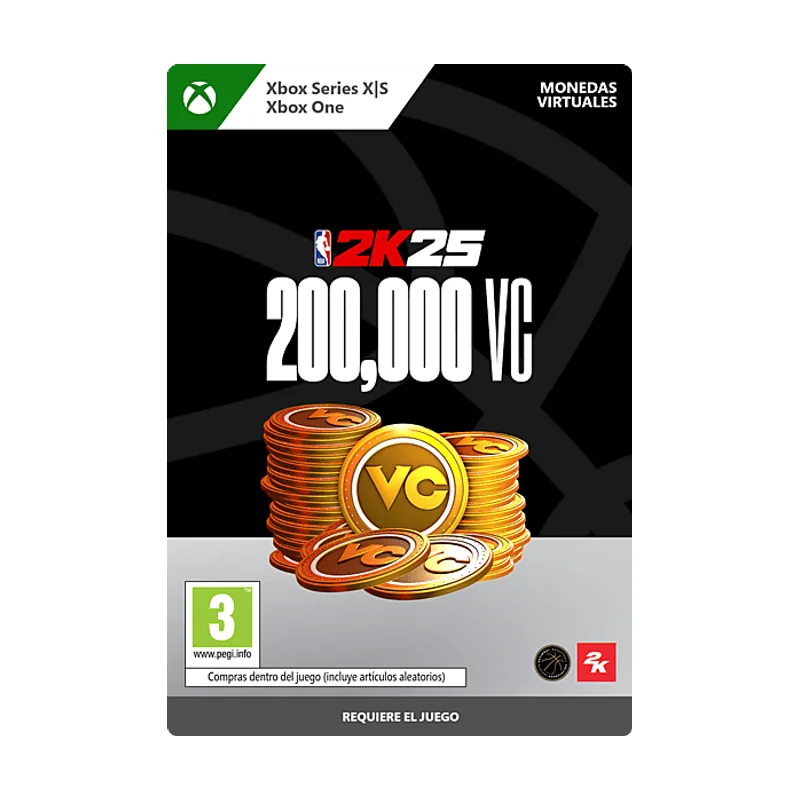 Microsoft Xbox Series X S & One NBA 2K25. Pack de 200000 VC Código descarga