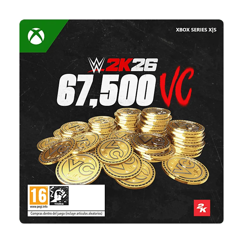 Microsoft Xbox Series X S Pack de 67.500 Monedas Virtuales WWE 2K26 Código descarga *Juego base se vende por separado
