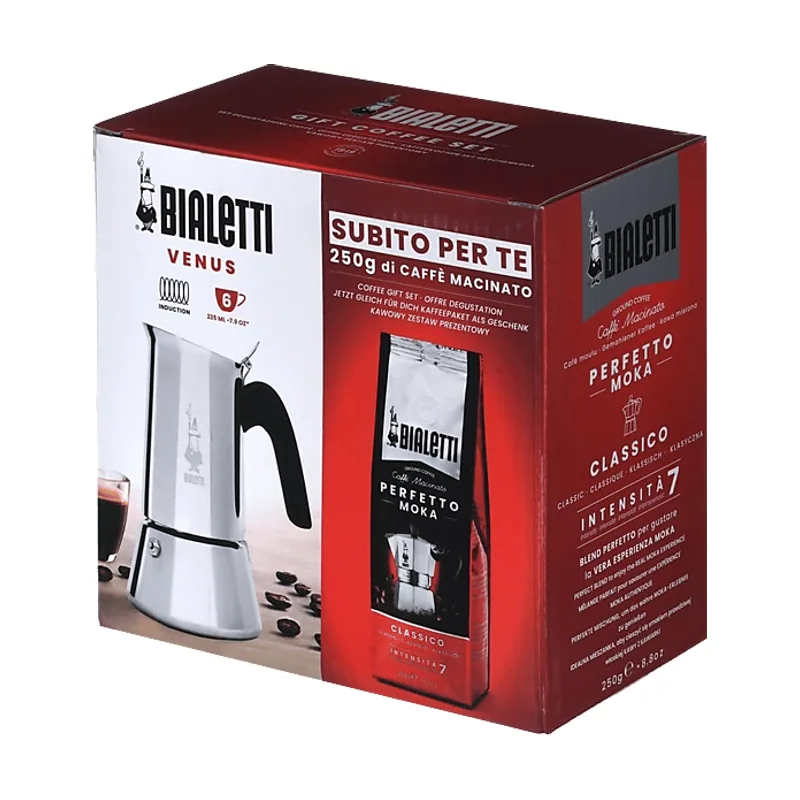 Bialetti Cafetera tradicional VENUS 6 tazas + Perfetto Moka Classic