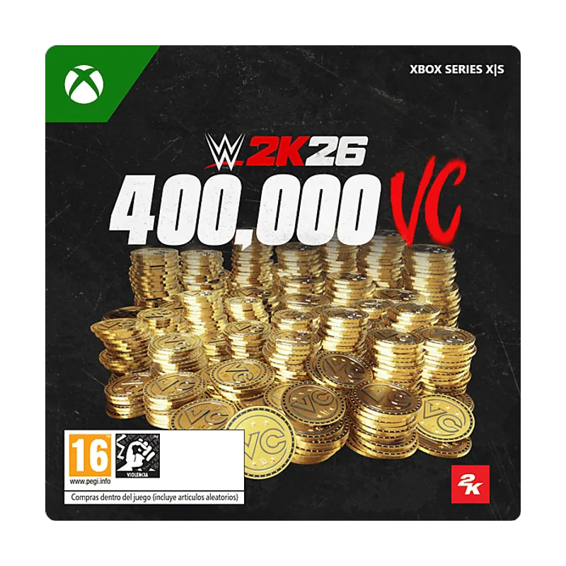 Microsoft Xbox Series X S Pack de 400.000 Monedas Virtuales WWE 2K26 Código descarga *Juego base se vende por separado