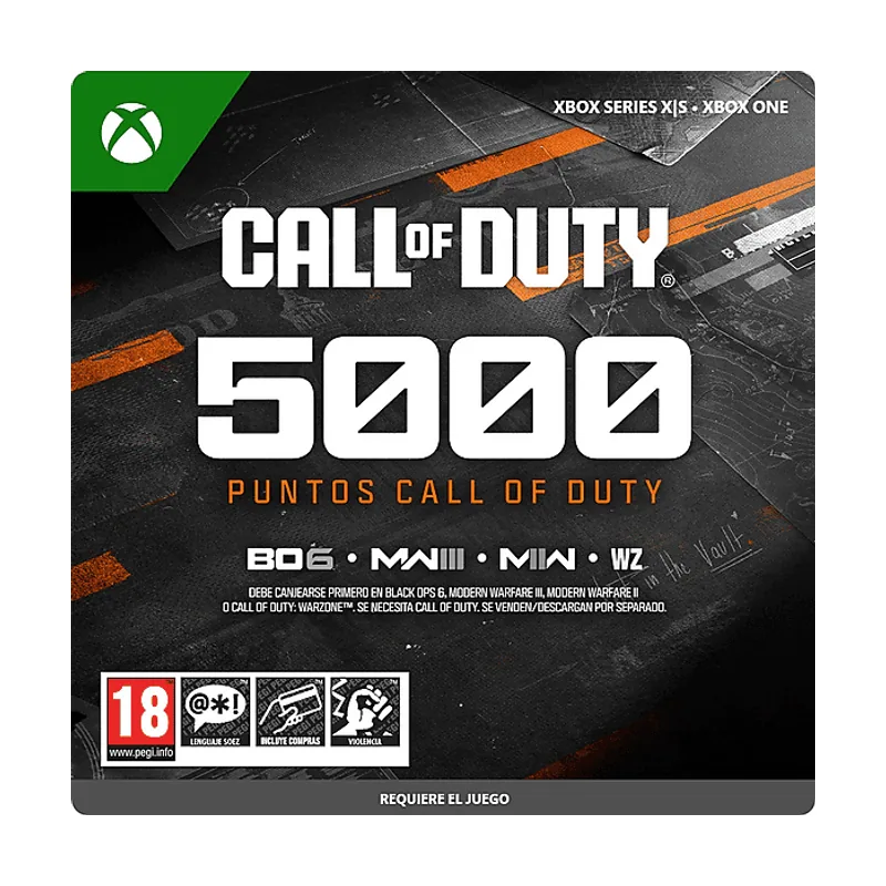 Microsoft Xbox Series X S Call of Duty® 5.000 Puntos *Juego no incluido Código descarga