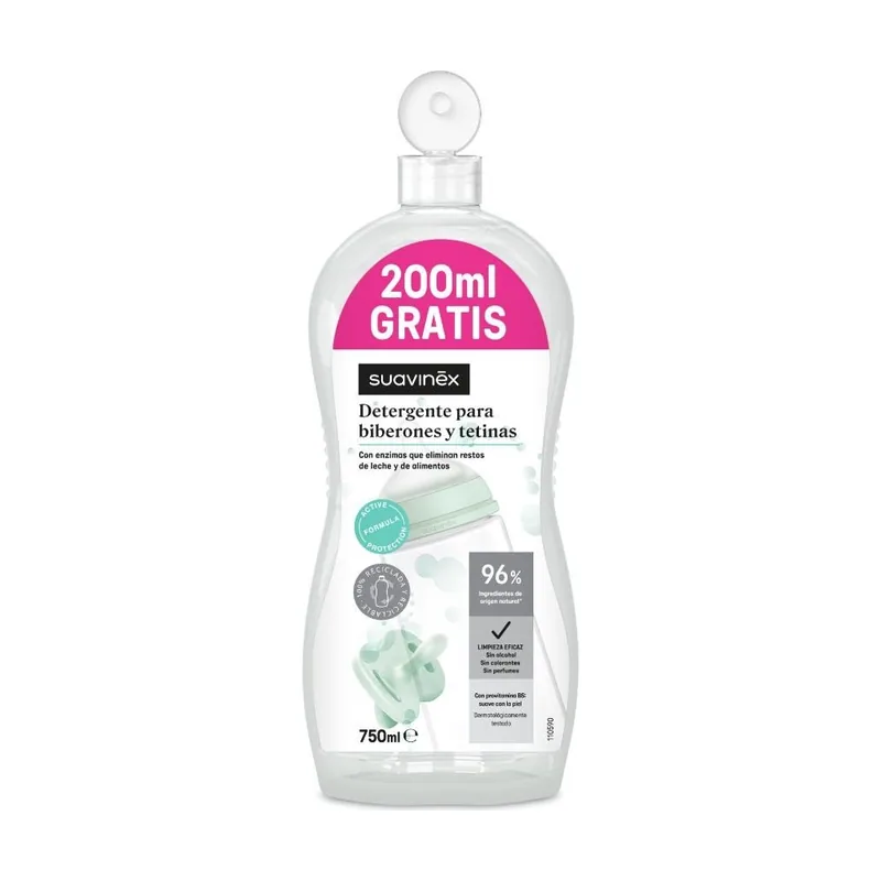 Suavinex Detergente Biberones y Tetinas 550 + 200 ml