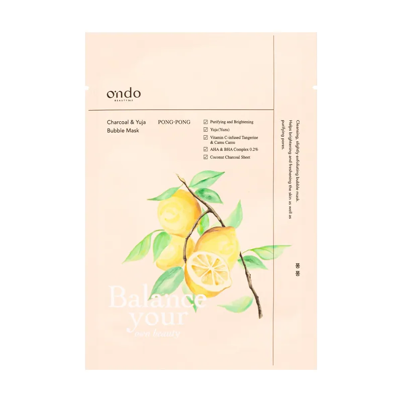 Ondo Beauty 36.5 Charcoal & Yuja Bubble Mask Pong-Pong 25g