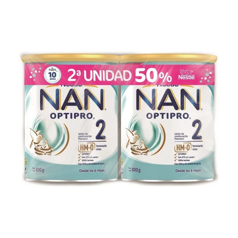 NAN Nestlé NAN 2 OPTIPRO Leche de Continuación DUPLO 2x800g