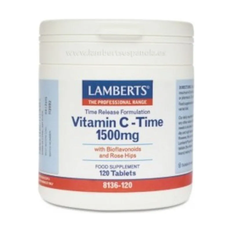 Lamberts Vitamina C Time 1500 mg con Bioflavonoides Liberación Sostenida 120 Comprimidos