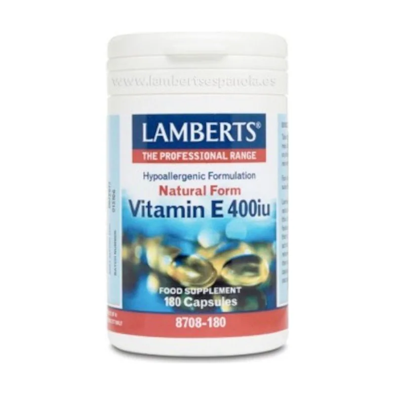 Lamberts Vitamina E Natural 400 UI 180 Cápsulas