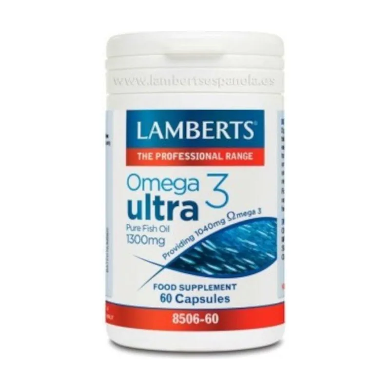 Lamberts Omega 3 Ultra Aceite de Pescado Puro 1300 mg 60 Cápsulas
