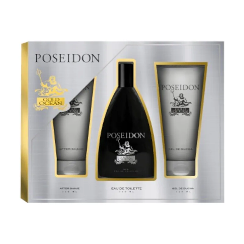 Poseidon Set Gold Ocean For Men Eau de Toilette 150ml + After Shave 150ml + Gel de Ducha 150ml