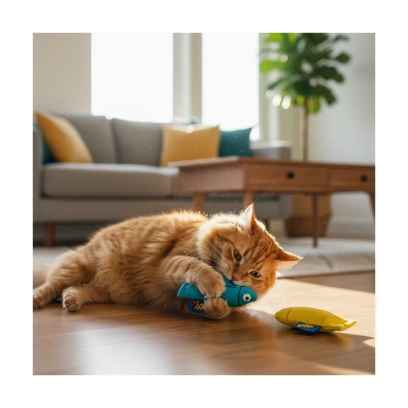 Bam! Peluche peces con catnip Azul y Amarillo para gatos