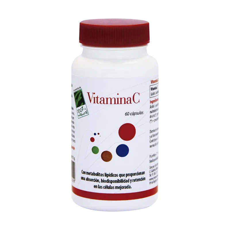 100% Natural Vitamina C 60 Cápsulas