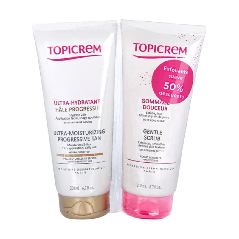 Topicrem Ultra Hidratante Bronceado 200ml + Exfoliante 200ml