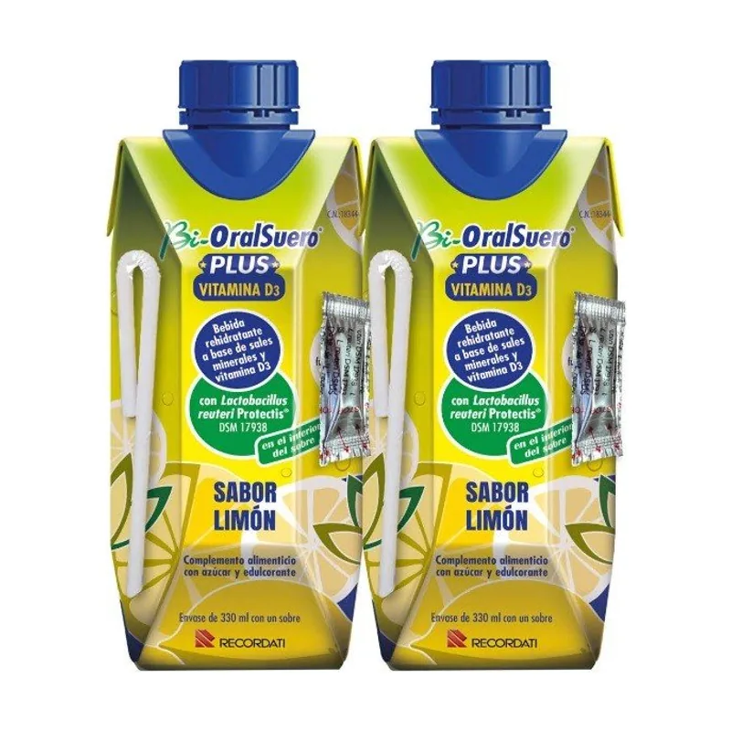 Casen Recordati Bi-OralSuero Plus Vitamina D3 sabor Limón 2x330 ml