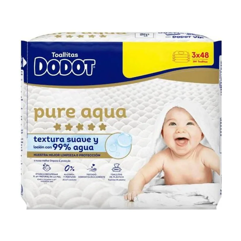 Dodot Toallitas Pure Aqua Plastic Free 3x48 144