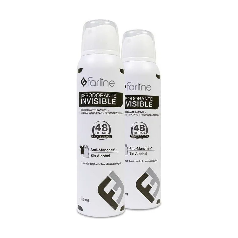 Farline Desodorante Spray Invisible DUPLO 2x150ml