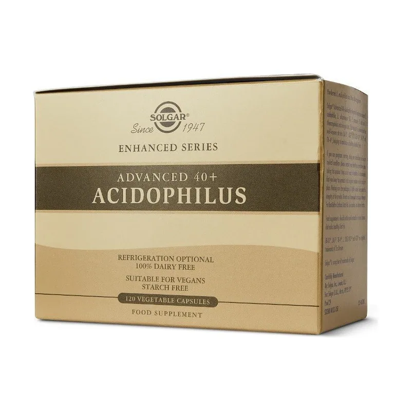 Solgar 40+ Acidophilus Avanzado Probiótico 120 Cápsulas Vegetales