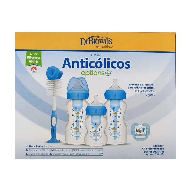 Dr. Brown's Dr Brown´s Kit Regalo Biberones Anticólicos Boca Ancha Options+