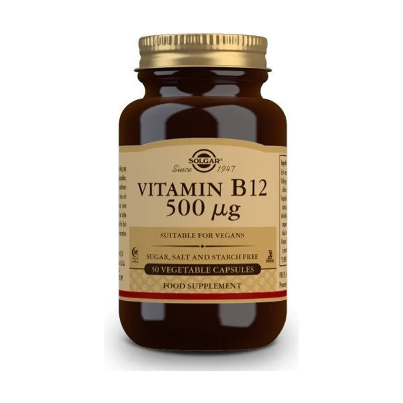 Solgar Vitamina B12 500μg Cianocobalamina 50 cápsulas vegetales