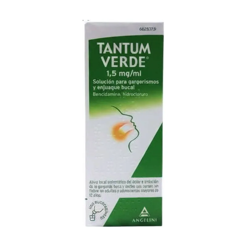 Angelini Tantum Verde 1,5 mg/ml Solución Gargarismos y Enjuague Bucal 1 Frasco 240 ml