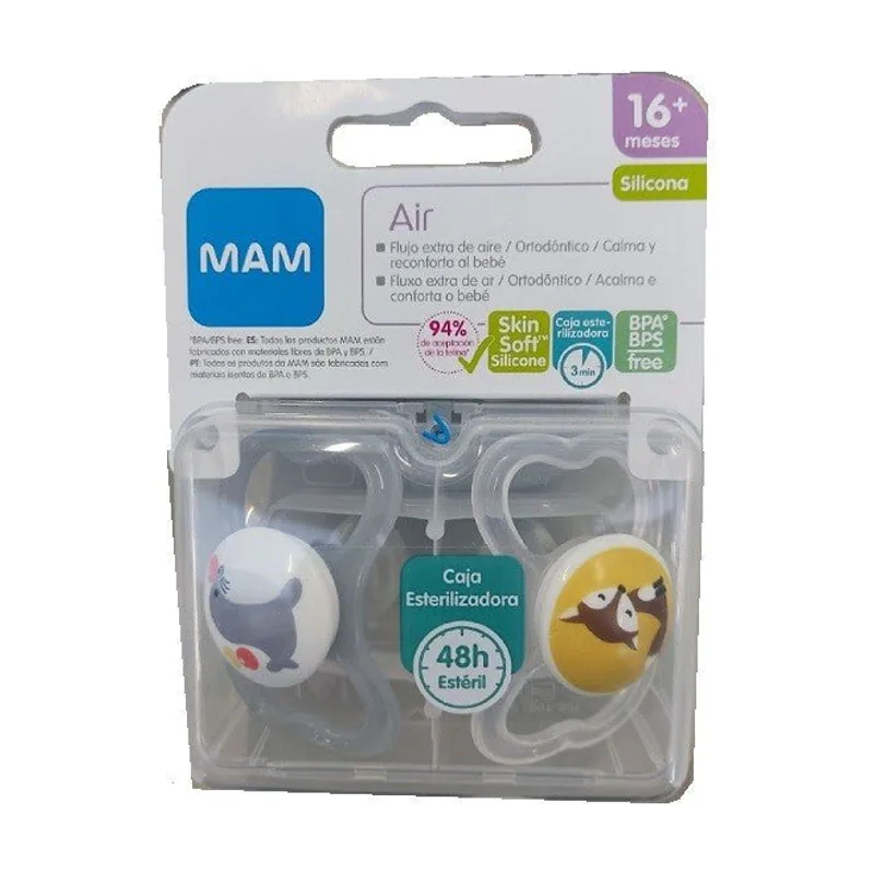 MAM Chupete Air Silicona 16+M 2 Unidades