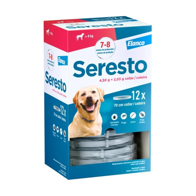 Elanco Seresto Collar Antiparasitario Perro Grande >8 kg Pack 12