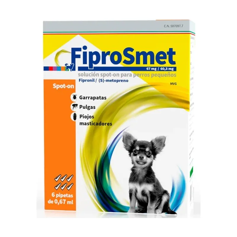 Fatro Fiprosmet Antiparasitario Perros Pequeños 6 Pipetas 0,67 ml