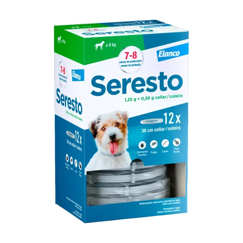 Elanco Seresto Collar Antiparasitario Perro Pequeño <8 kg Pack 12