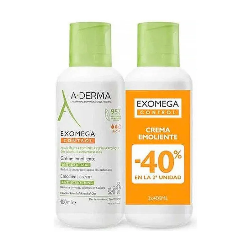 A-derma Exomega Control Crema Emoliente 2x400ml