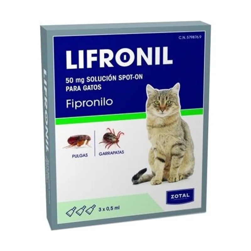 Zotal Lifronil Pipetaseta Gato Blister 3 X 50 Mg