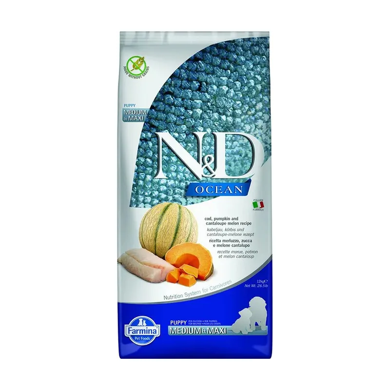 Farmina N&D Ocean Puppy Alimento Seco para Cachorros con Bacalao 12kg