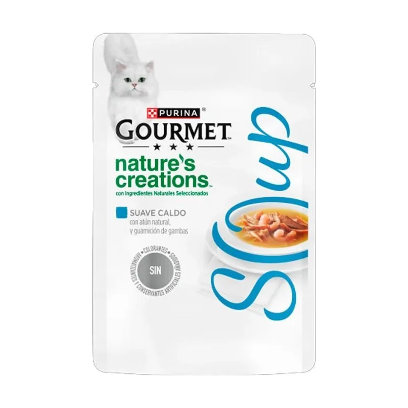 Purina Gourmet Nature's Creations Sopa Atún natural y Gambas 40 gr